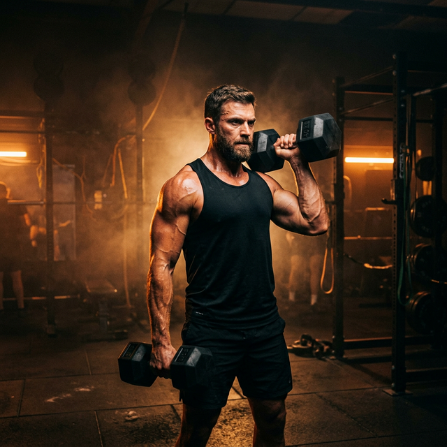 Athlete training in MUSCLE-X gym